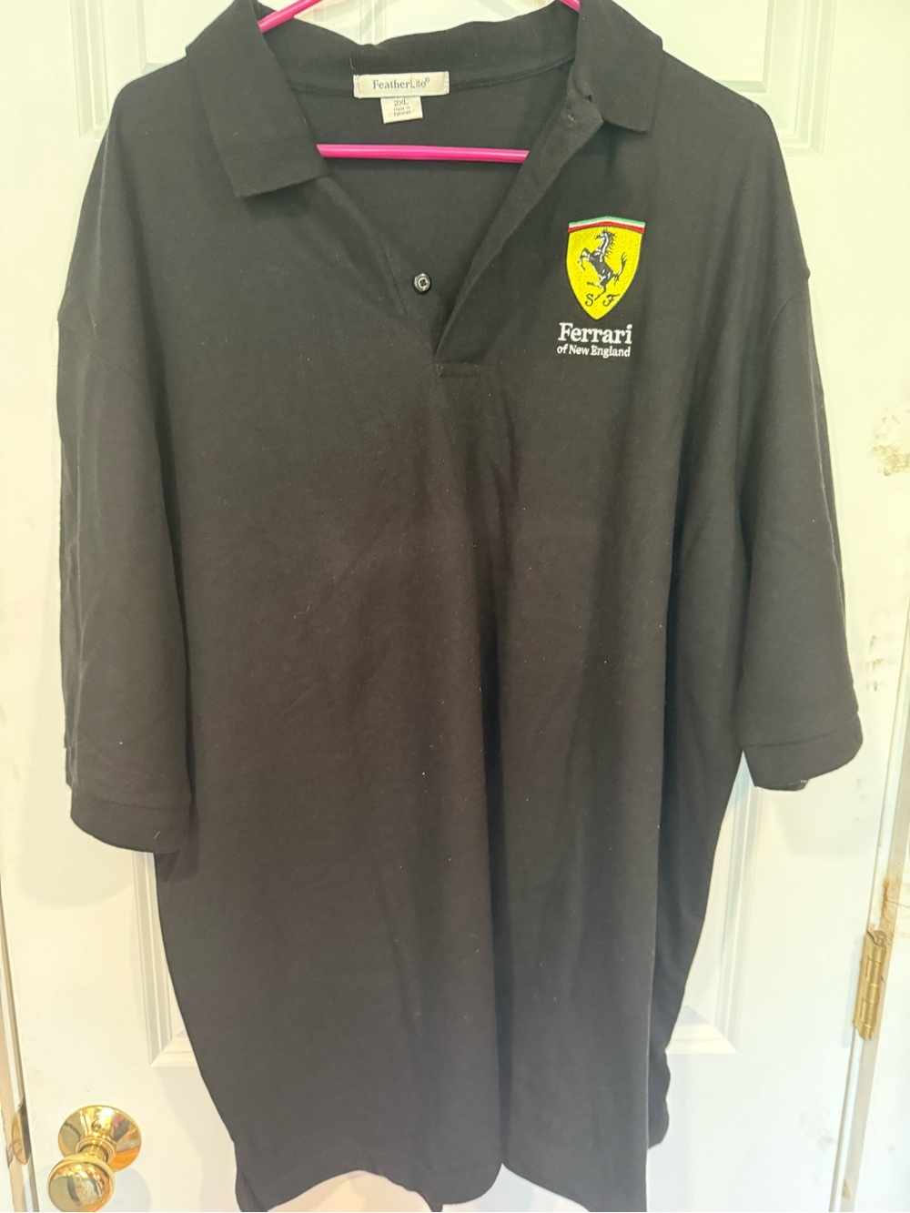 Ferrari Black Polo with Yellow Shield Crest